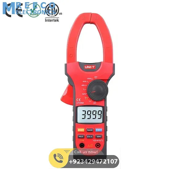 Digital AC/DC Clamp Multimeter UNI T UT208A - Front View