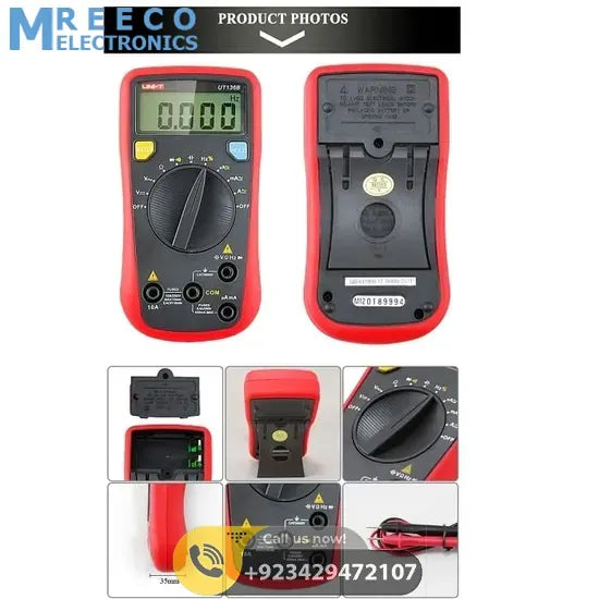 UNI T Palm Size Auto Ranging Digital Multimeter UT136D - Angle View
