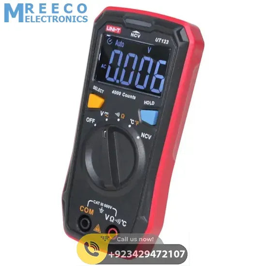 UNI T UT123 Residential Digital Multimeter - Top View