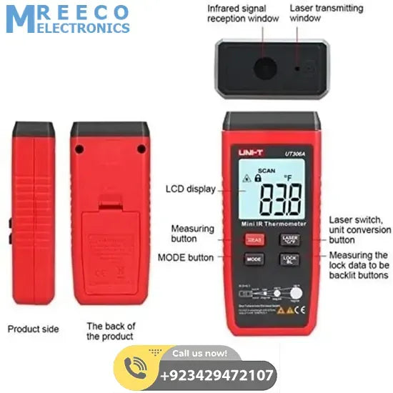 UNI T Mini Infrared Thermometer UT306A - Top View