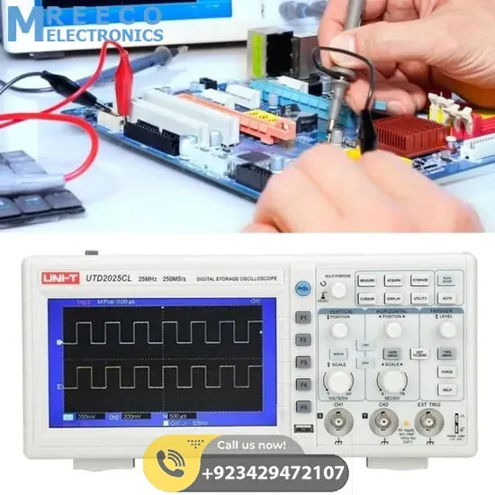 UNI T UTD2025CL Digital Storage Oscilloscope 2 Channel DSO - Side View
