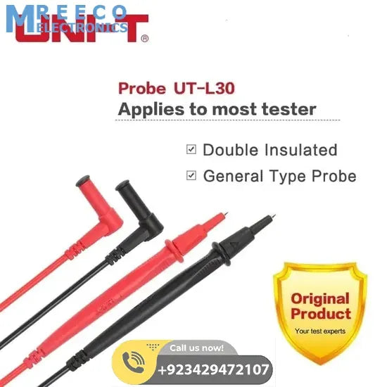 UNI T Multimeter Test Probes Leads UT-L30 - Front View