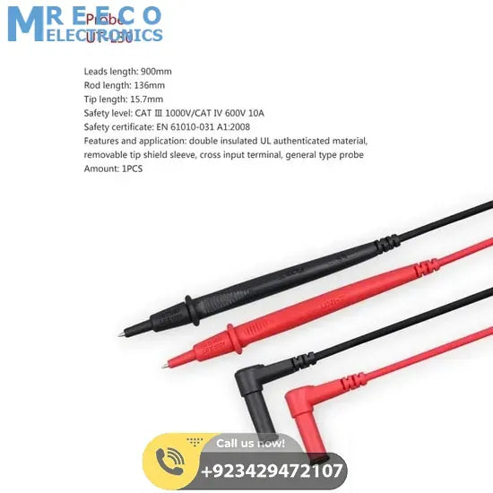 UNI T Multimeter Test Probes Leads UT-L30 - Back View