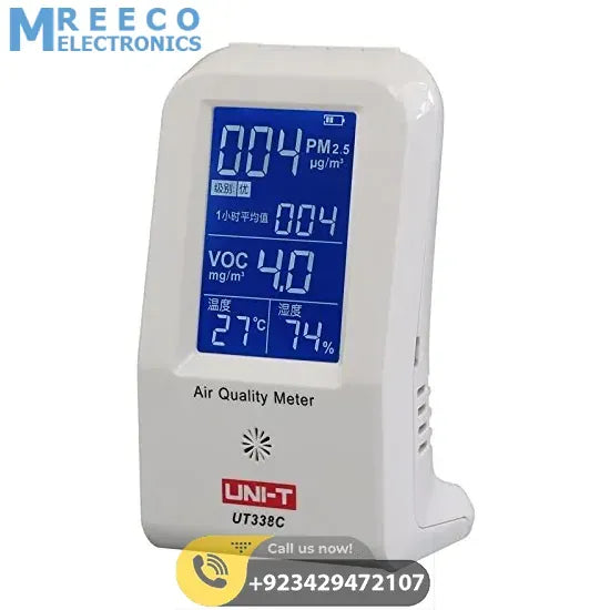 UNI-T UT338C Meter PM2.5 Air Quality Humidity Detector Temperature Monitor with Back light - Side View