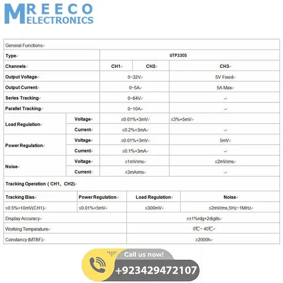 UNI T UTP3305 Adjustable DC Power Variable Supply - Top View