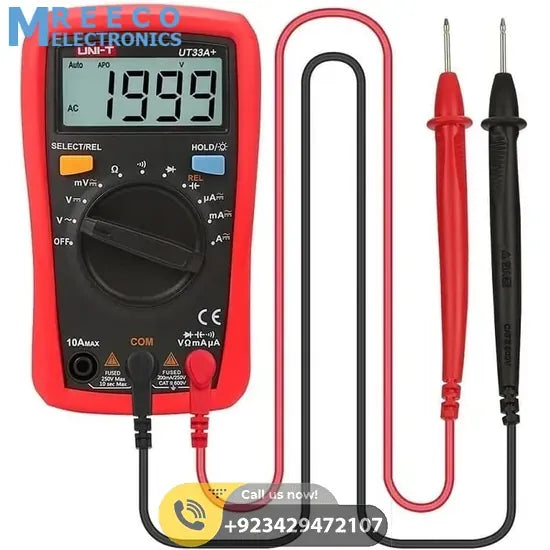 UNI T UT33A+ Palm Size Multimeter - Front View