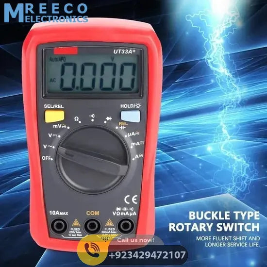 UNI T UT33A+ Palm Size Multimeter - Back View