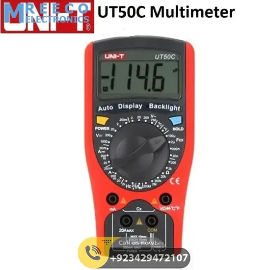 UNI T UT50C Modern Digital Multimeter - Front View