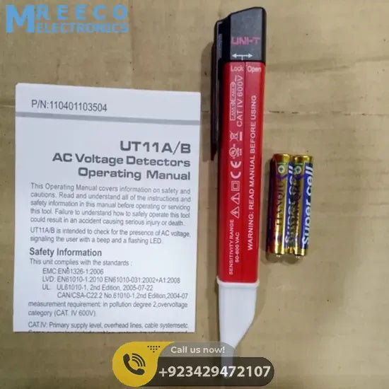 UNI T AC Voltage Detector Meter UT11A - Bottom View