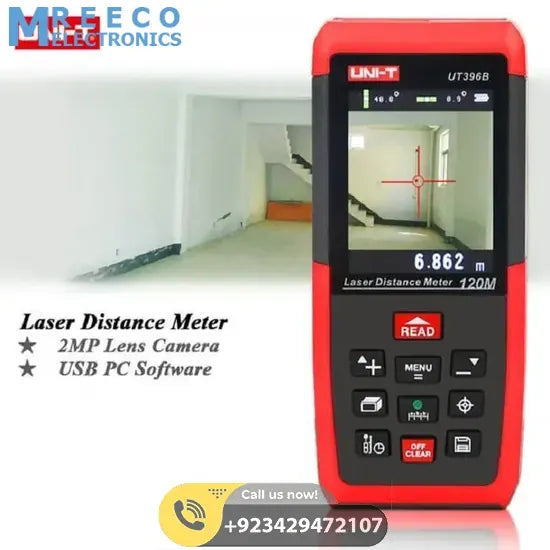 UNI T Professional Laser Distance Meter UT396B - Back View