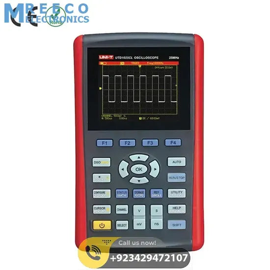 UNI T UTD1025CL Portable Handheld Digital Oscilloscope - Side View