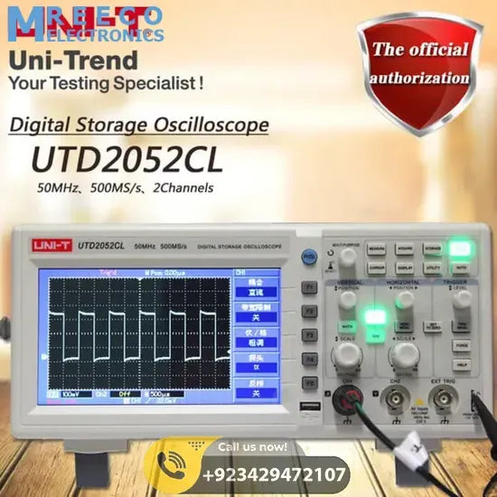 Digital Storage Oscilloscope 2 Channel DSO UNI T UTD2052CL - Front View