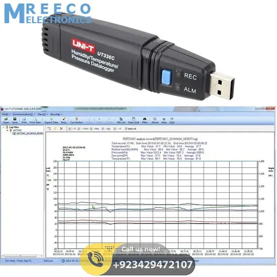 UNI T USB Data logger UT330C - Bottom View