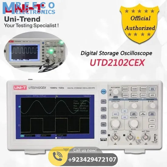 Digital Storage Oscilloscope 2 Channel DSO UNI T UTD2102CEX - Front View