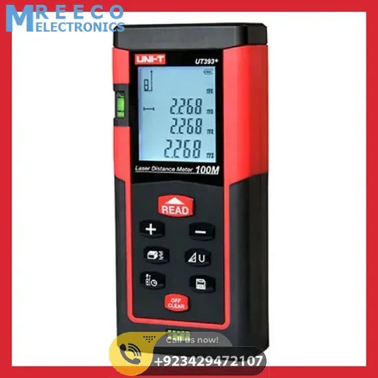 UNI-T UT393+ Handheld Laser Distance Meter Range Finder - Side View