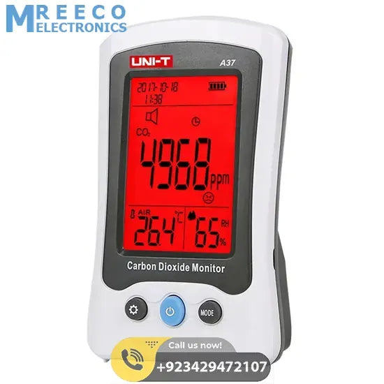 UNI T CO2 Carbon Dioxide Meter A37 - Back View