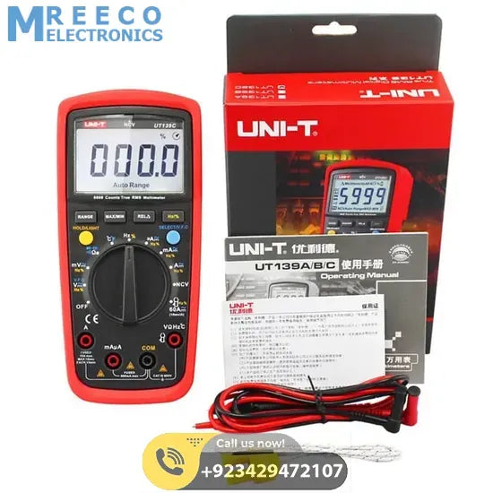 UNI T UT139C True RMS Digital Multimeter - Display View