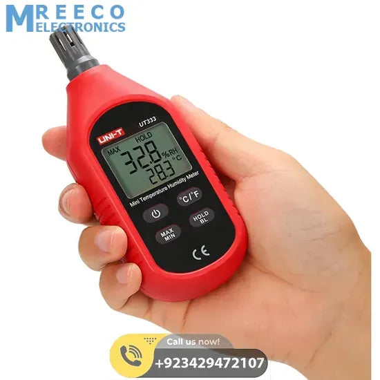 UNI T UT333 Mini Temperature Humidity Meter - Front View