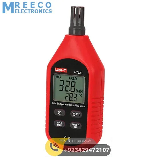 UNI T UT333 Mini Temperature Humidity Meter - Back View