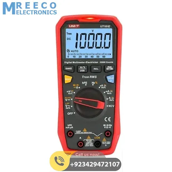 UNI T UT161E Handheld True RMS Digital Multimeter - Side View