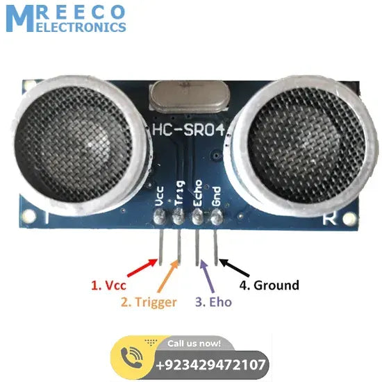 HC-SR04 HC SR04 Arduino Ultrasonic Sensor - Side View