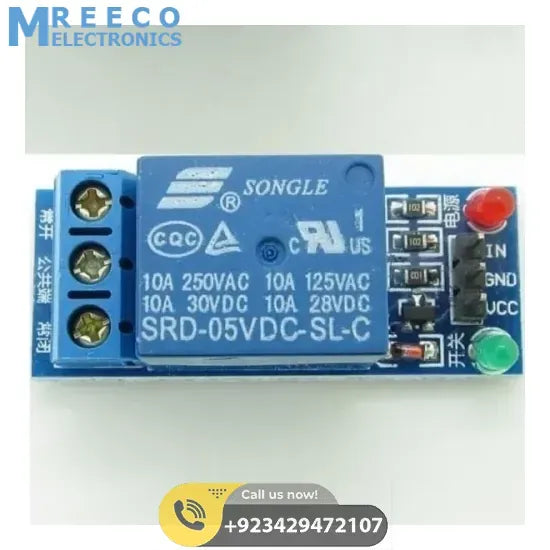 1 Channel Relay Module For Arduino - Side View