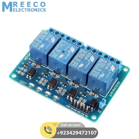 Arduino 4 Channel Relay Module Board - Side View