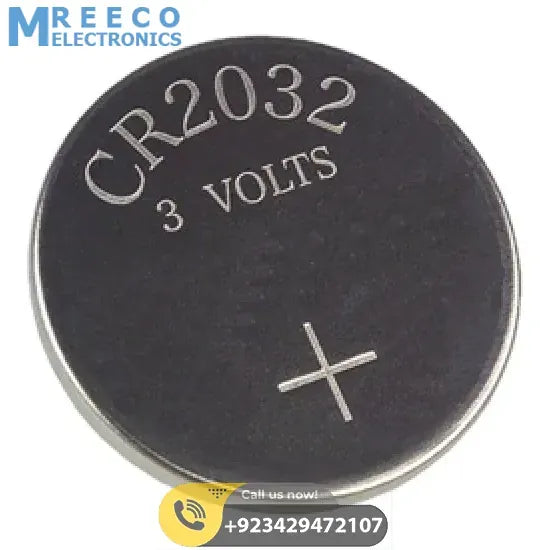 CR2032 3V Coin Cell Battery - Front View