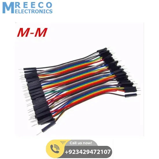 10Cm Pin To Pin Jumper Wire Dupont Line 40 Pin Male To Male Arduino Jumper Wires - Side View