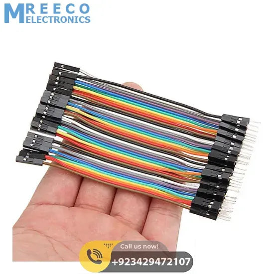 10Cm Pin To Hole Jumper Wire Dupont Line 40 Pin Male To Female Arduino Jumper Wires - Front View