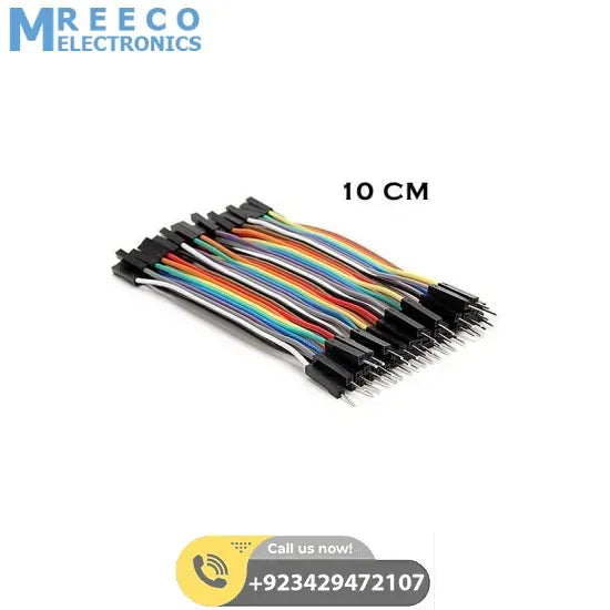10Cm Pin To Hole Jumper Wire Dupont Line 40 Pin Male To Female Arduino Jumper Wires - Side View