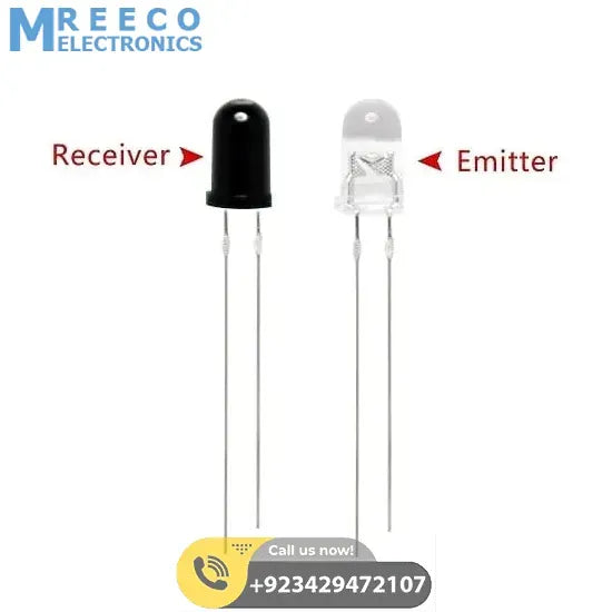 IR Infrared LED Transmitter And Receiver Pair For Arduino/Raspberry-Pi/Robotics - Back View