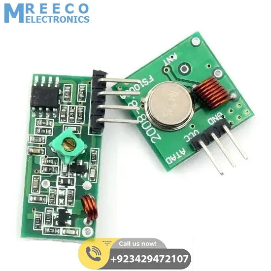 433mHz RF Transmitter Receiver Module Male Pin FS1000A - Front View