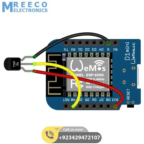 WeMos D1 Mini WIFI Development Board ESP8266 In Pakistan - Side View