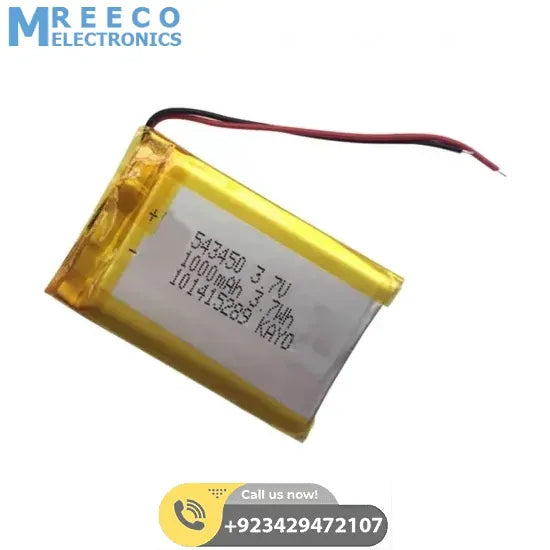 High Quality Rechargeable 3.7v 1000/1400mAh Lithium ion Battery Li-ion Battery In Pakistan - Side View