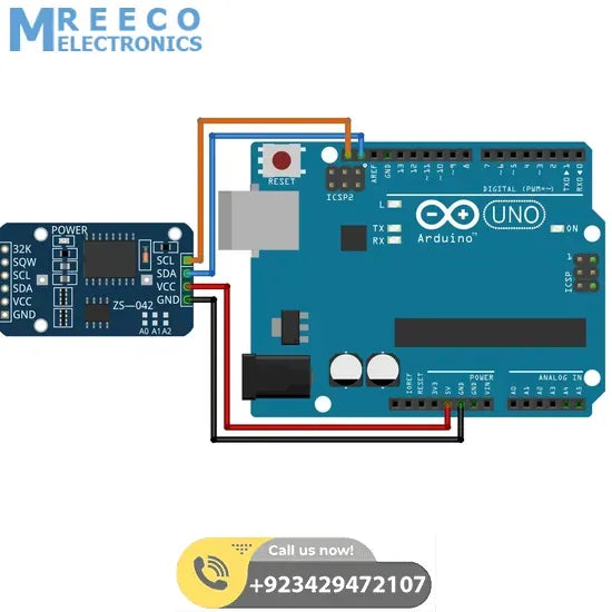 ZS-042 DS3231 Precision RTC Real Time Clock Module with CELL In Pakistan - Side View