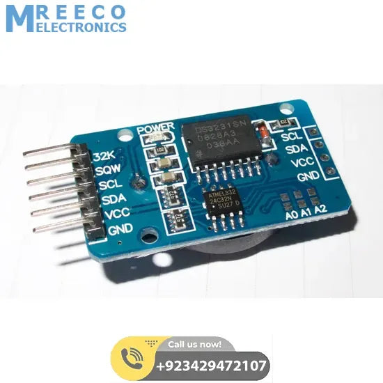 ZS-042 DS3231 Precision RTC Real Time Clock Module with CELL In Pakistan - Back View