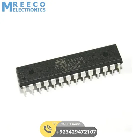 Original ATMEGA328 28 Pin ATMEGA328P-PU Microcontroller - Side View