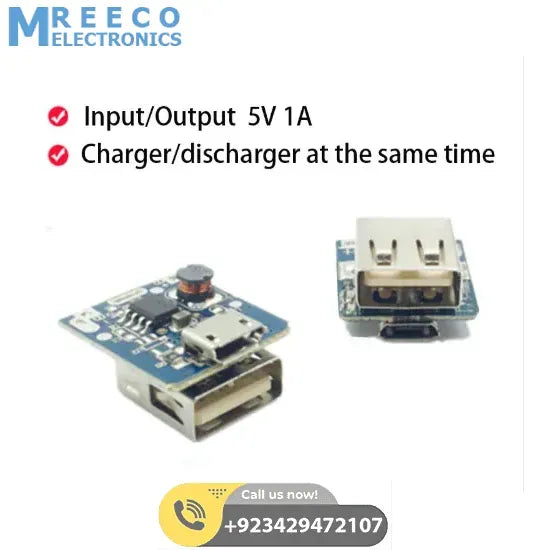 5V 1A Power Bank Charger Step Up Boost Charging Circuit Module Lithium Battery DIY Power Bank Module - Side View