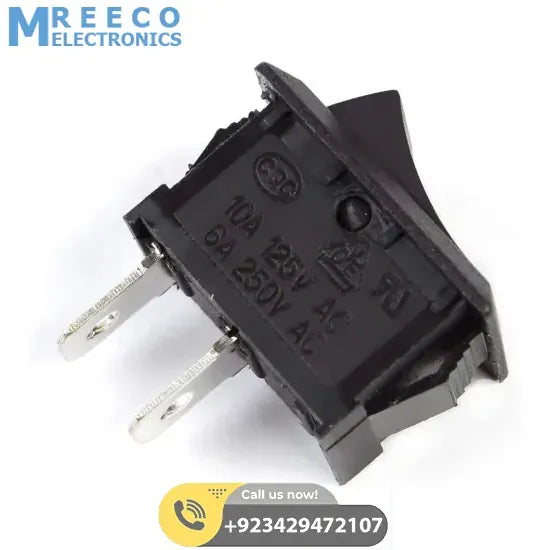 KCD1 SPST Rocker Switch Mini Boat Switch 10A 125V 6A 250V Press Button Rocker Switch - Back View