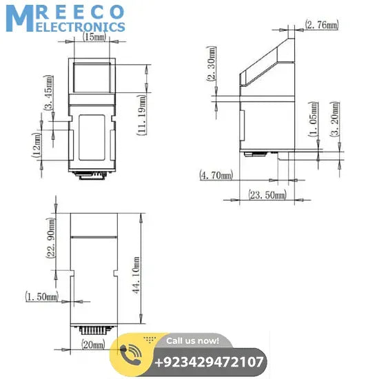 Original Finger Print Sensor R307 Optical Finger Print Scanner Reader Module - Bottom View