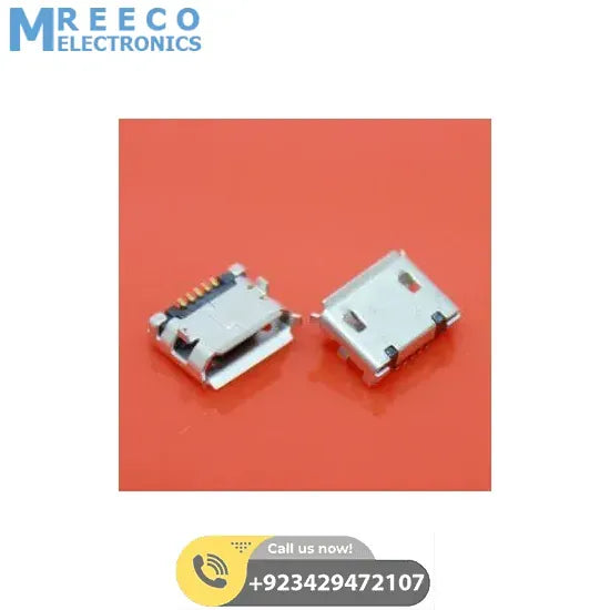 MICRO USB Female Connector With USB Socket 5 Pin - Side View