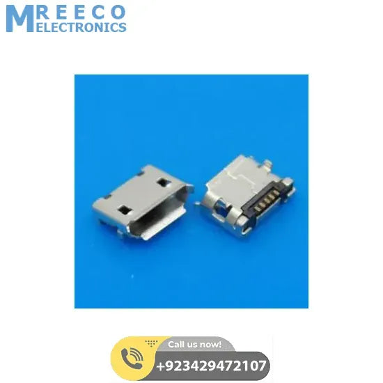 MICRO USB Female Connector With USB Socket 5 Pin - Back View