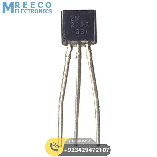 2N2222A Bipolar Junction NPN Transistor - Front View