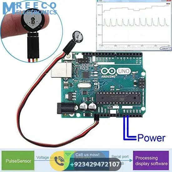 Pulse Sensor Pulse Heart Rate Sensor Arduino Heartbeat Sensor - Side View