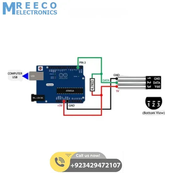 Temperature Sensor DS18B20 - Top View