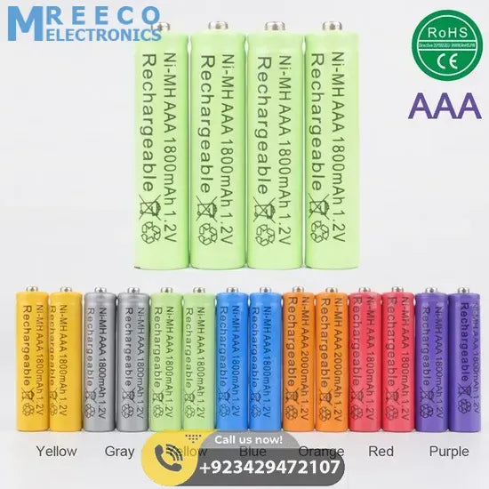 1PCS AAA Ni-MH 1.2 V Rechargeable Battery AAA 1000mAh Battery Rechargeable Batteries Ni-MH Battery - Side View