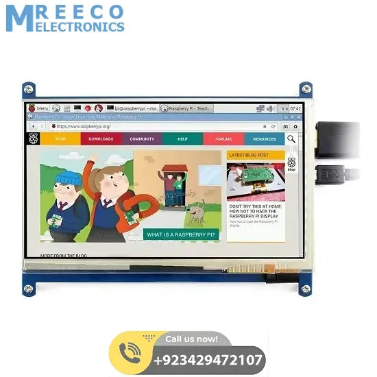 7 Inch HDMI Capacitive Touch LCD Screen For Raspberry - Front View