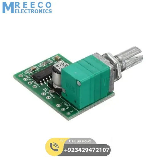 Mini 2 Channel Digital USB Audio Amplifier Board Module PAM8403 with Volume Control Potentionmeter - Side View