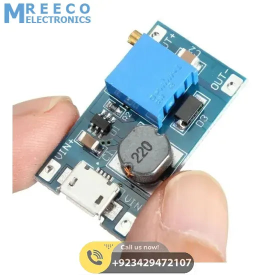 Boost Converter 2A MT3608 Module DC-DC Step-Up module Micro USB In Pakistan - Top View